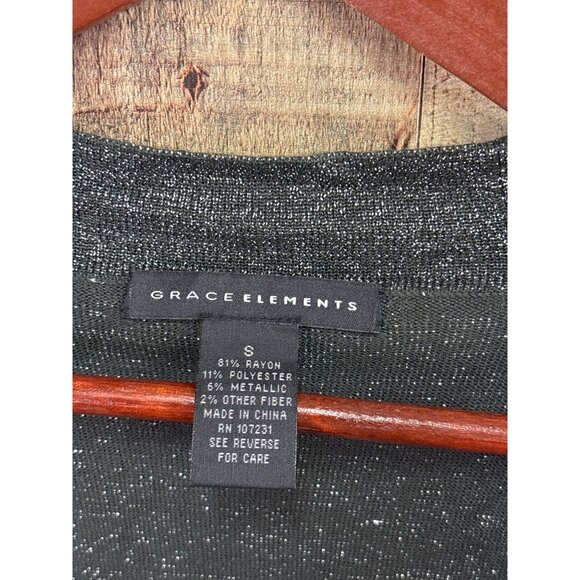 Grace Elements Metallic Open Front Cardigan S - Picture 2 of 5